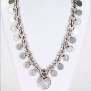 Girl Intuitive Silver Plated Vintage Inspired Multi Coin Bohemian Necklace